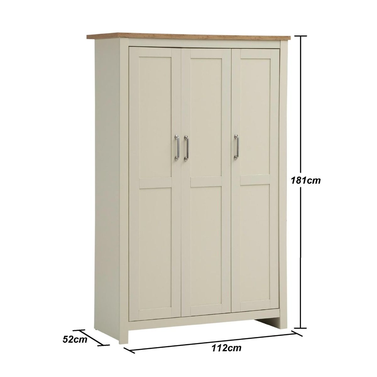 Lisbon 3 Piece Set 3 Door Wardrobe 3+4 Chest 1 Drw Bedside