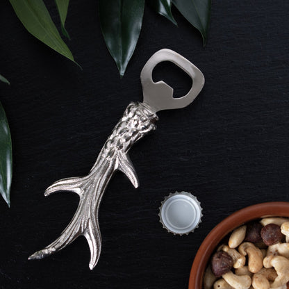 Silver Nickel Antler Bottle Opener