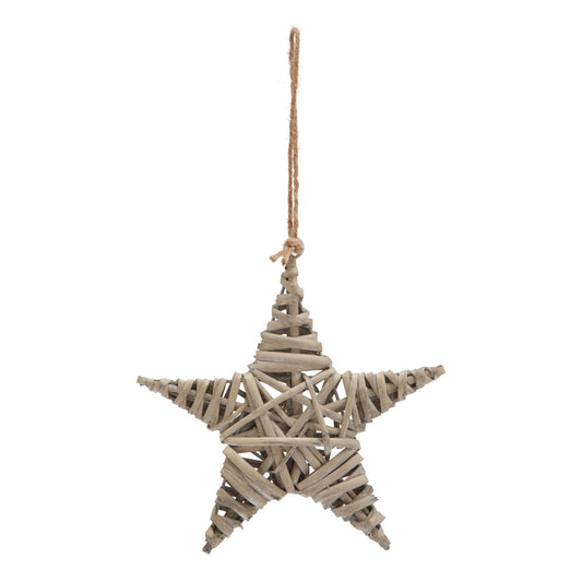 The Noel Collection Medium Wicker Star Decoration