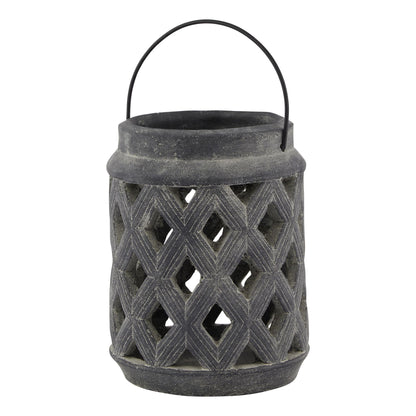 Amalfi Grey Large Lattice Lantern