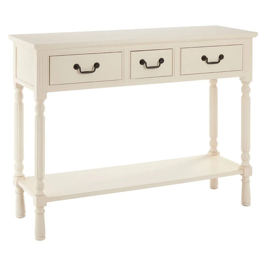 Heritage 3 Drawer White Console Table