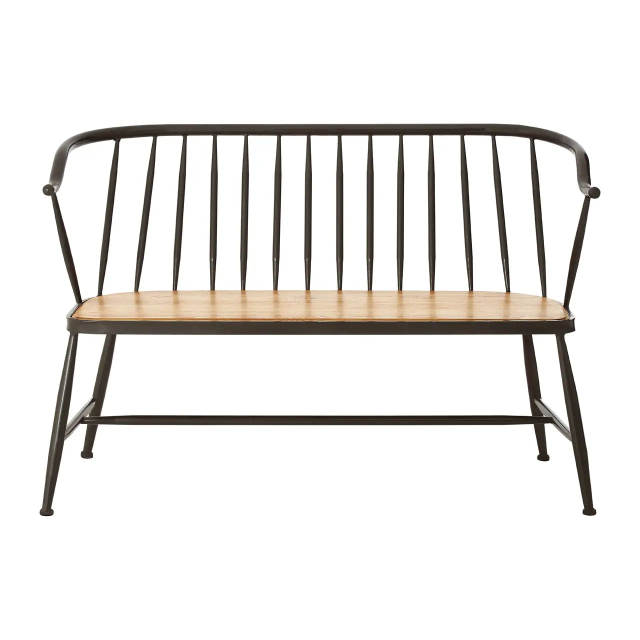 New Foundry Ash Wood And Metal Bench Chair