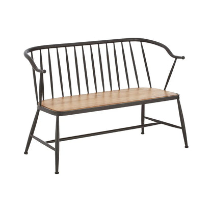 New Foundry Ash Wood And Metal Bench Chair