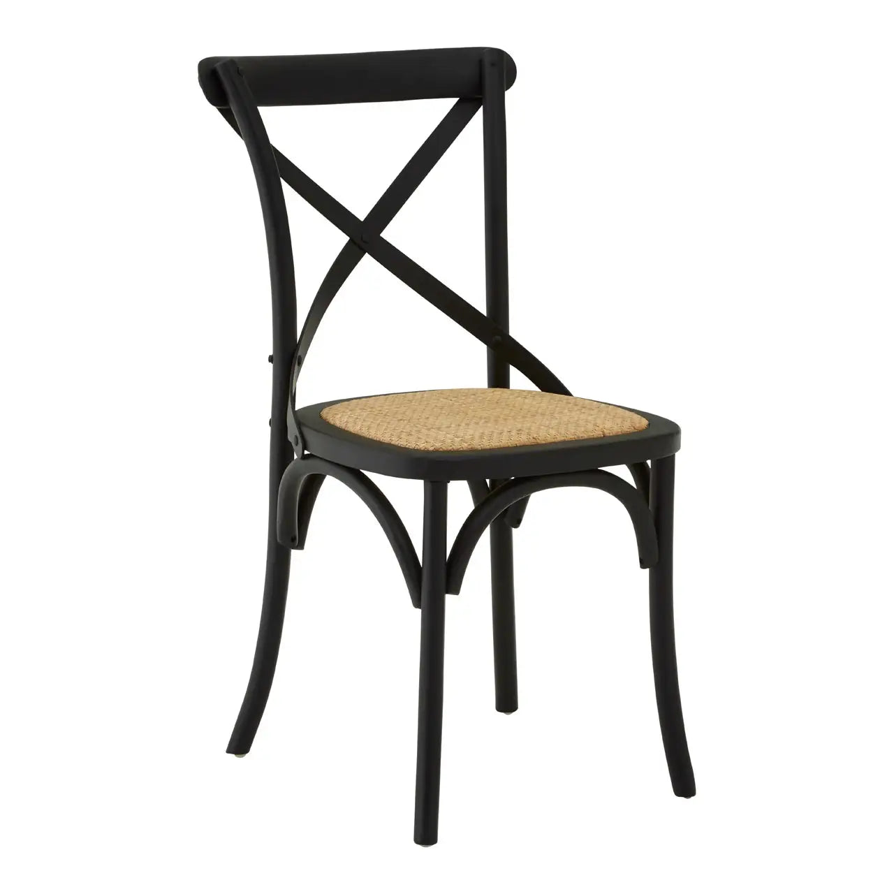 Lyon Black Oak Wood Chair with Weave Seat