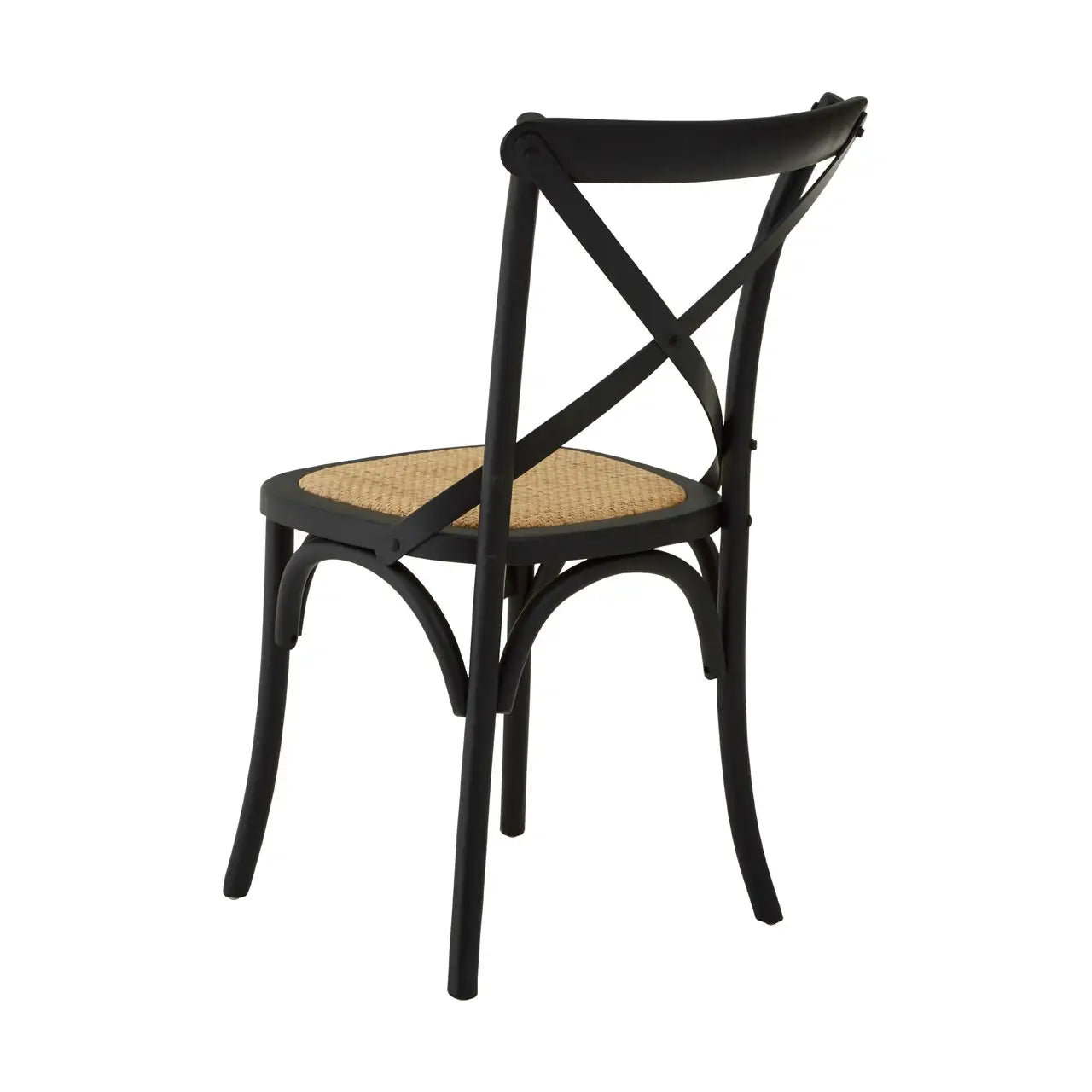 Lyon Black Oak Wood Chair with Weave Seat