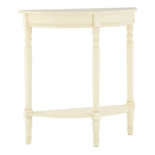 Heritage Antique White Rounded Console Table