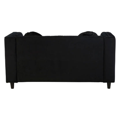 Farah Two Seat Black Velvet Sofa