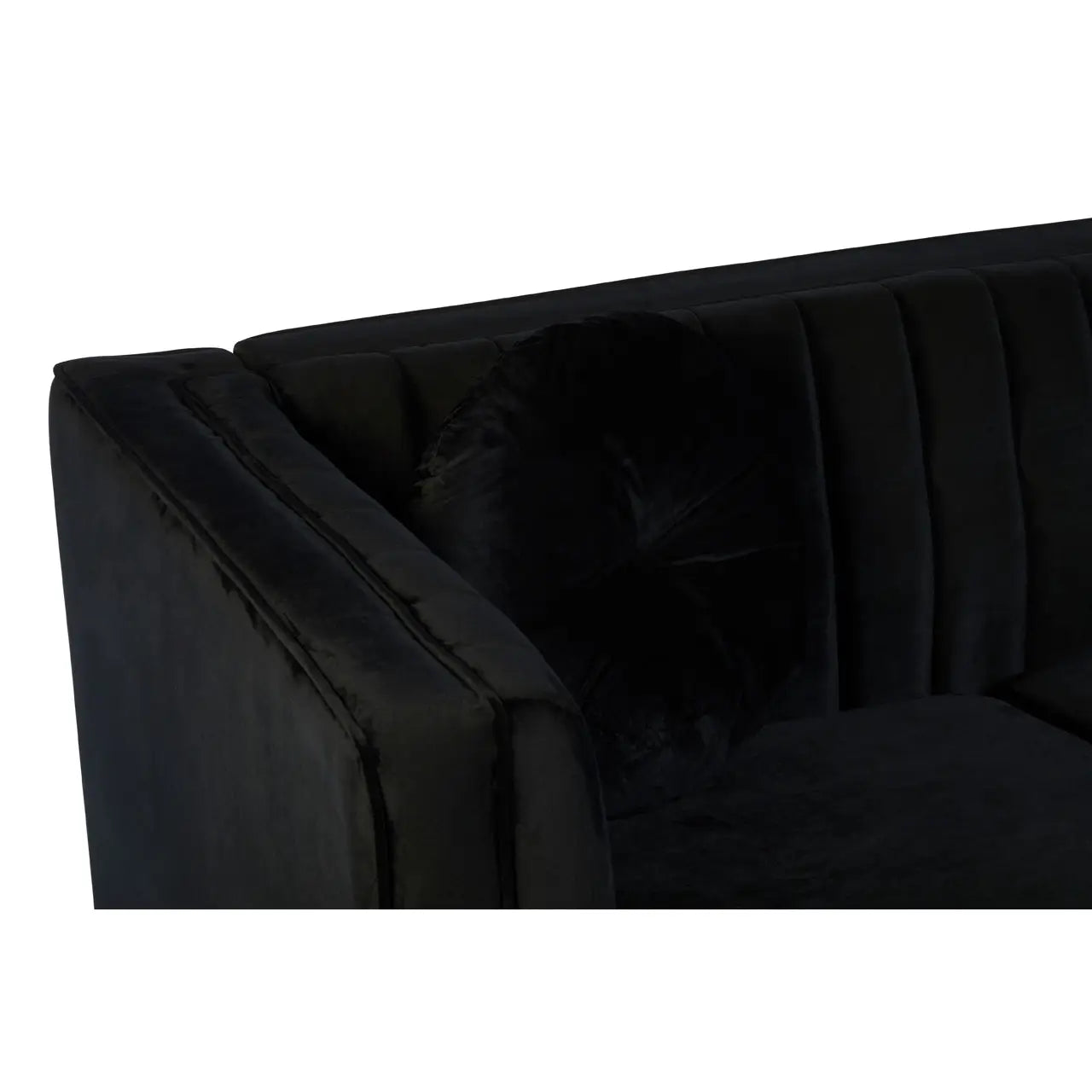 Farah Two Seat Black Velvet Sofa