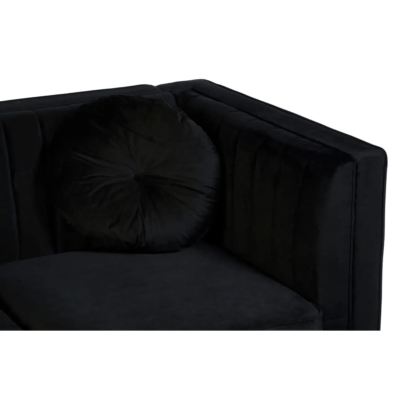 Farah Two Seat Black Velvet Sofa