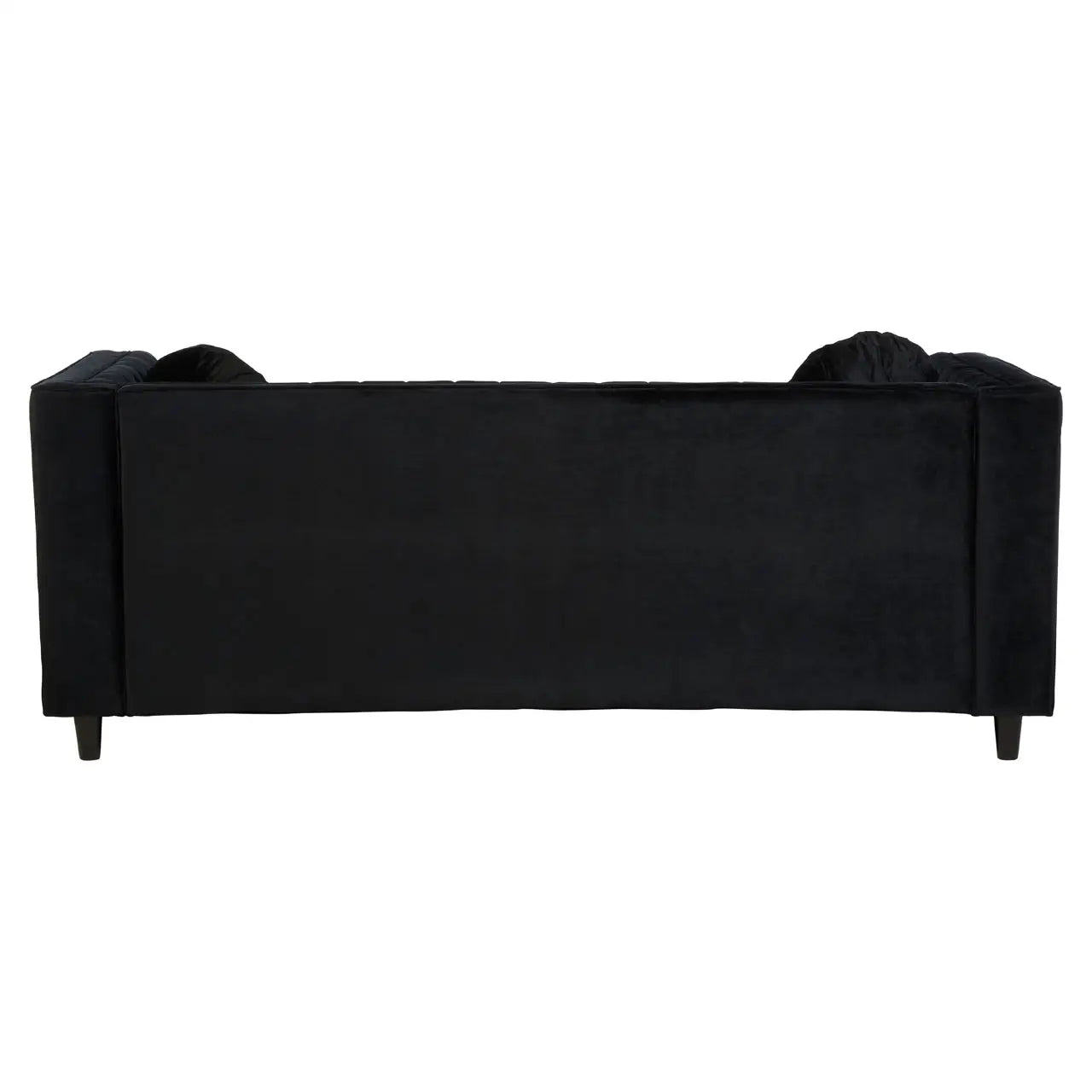 Farah Three Seater Black Velvet Sofa