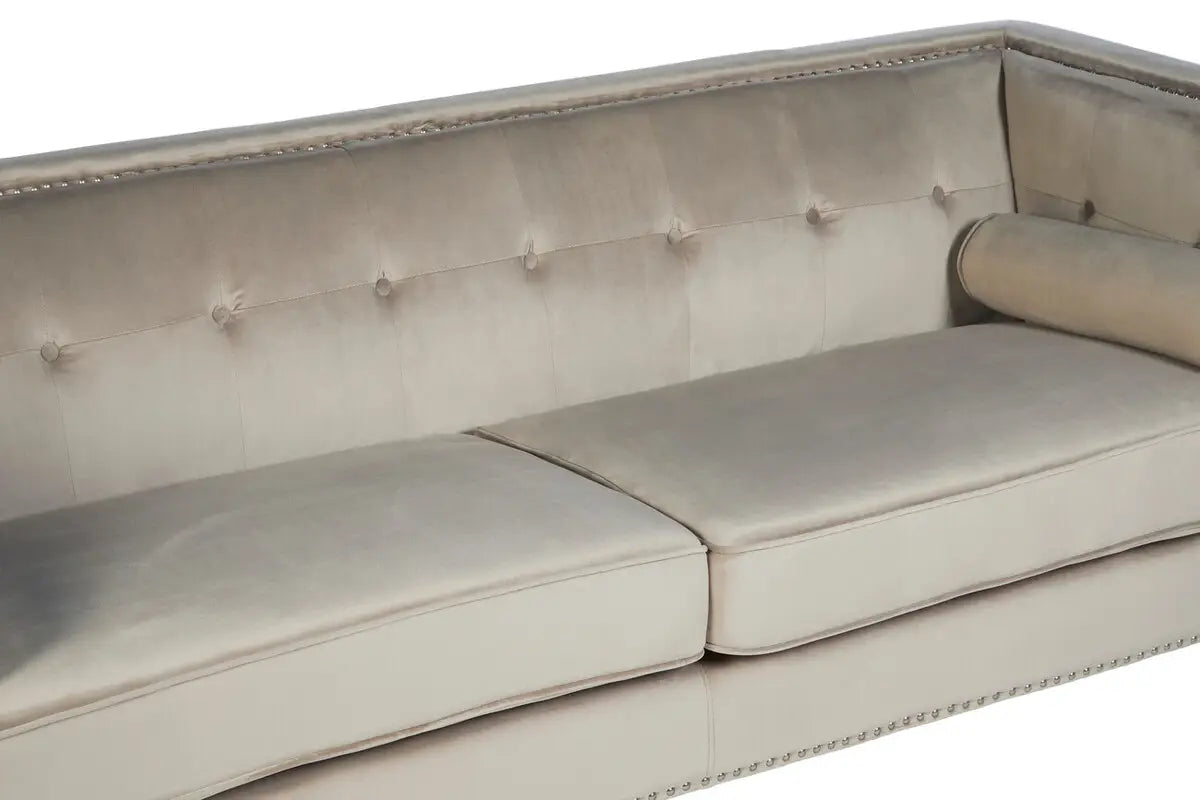 Felisa 3 Seat Mink Velvet Sofa