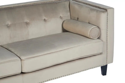 Felisa 3 Seat Mink Velvet Sofa