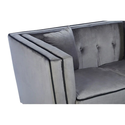 Ferris Grey Velvet 3 Seat Sofa