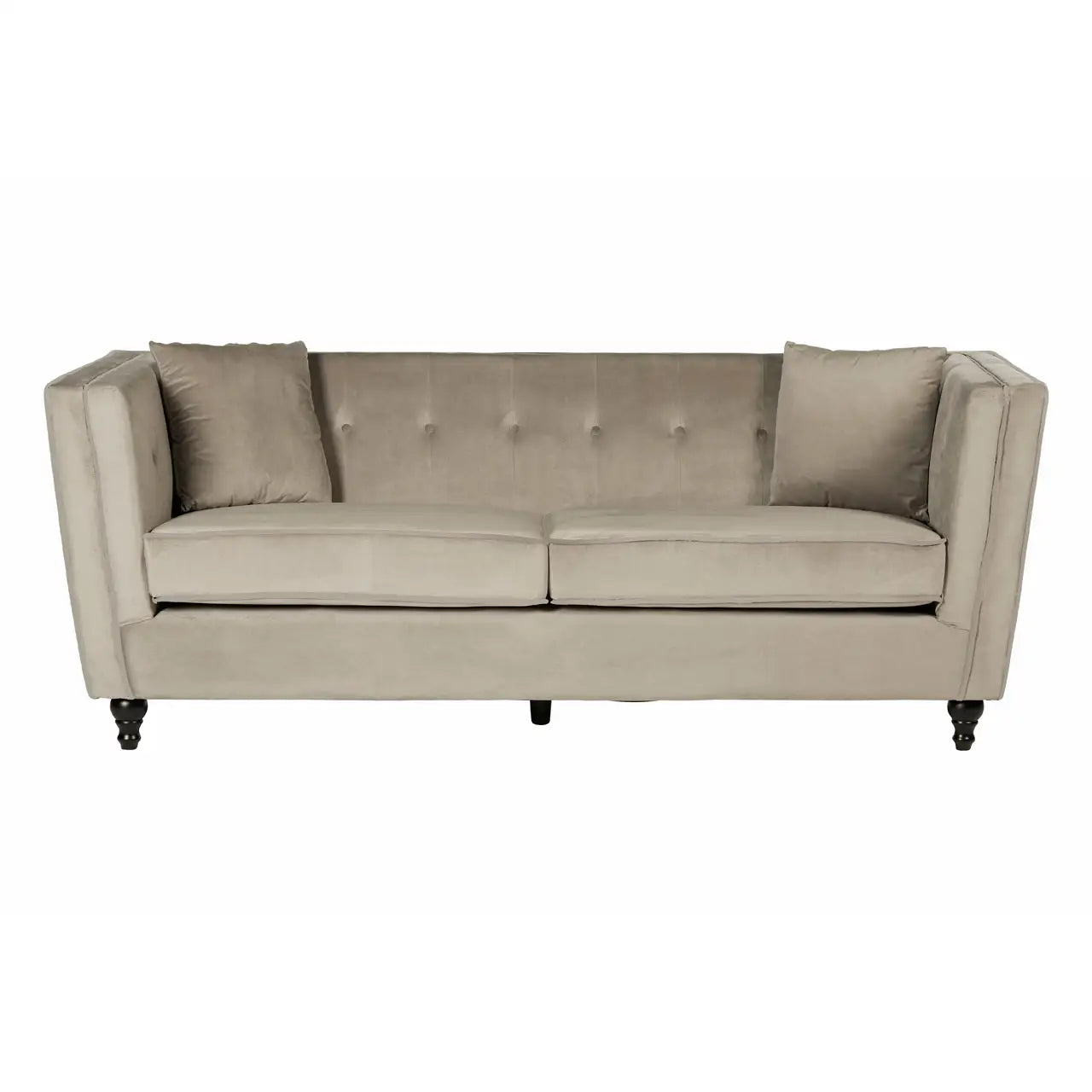 Ferris Mink Velvet 3 Seat Sofa