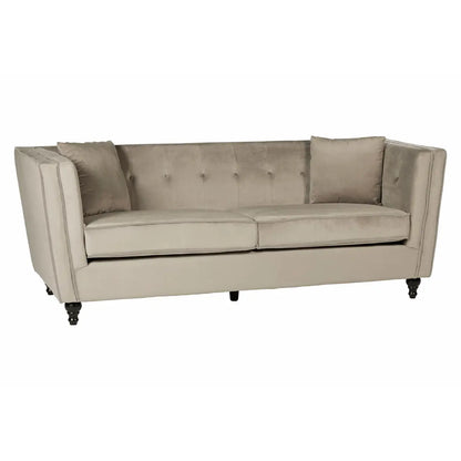 Ferris Mink Velvet 3 Seat Sofa