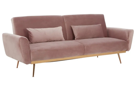 Hatton Pink Velvet Sofa Bed