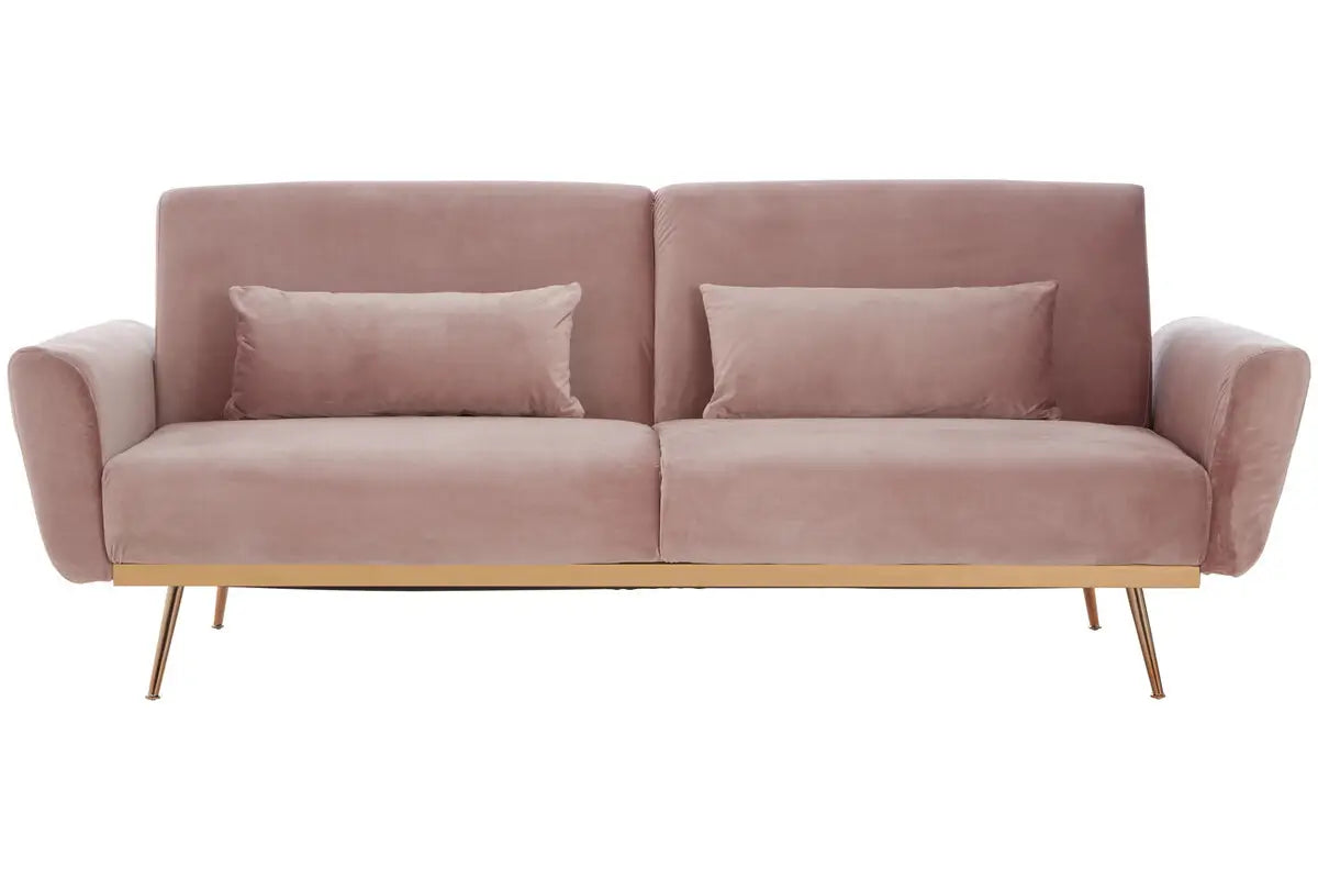 Hatton Pink Velvet Sofa Bed