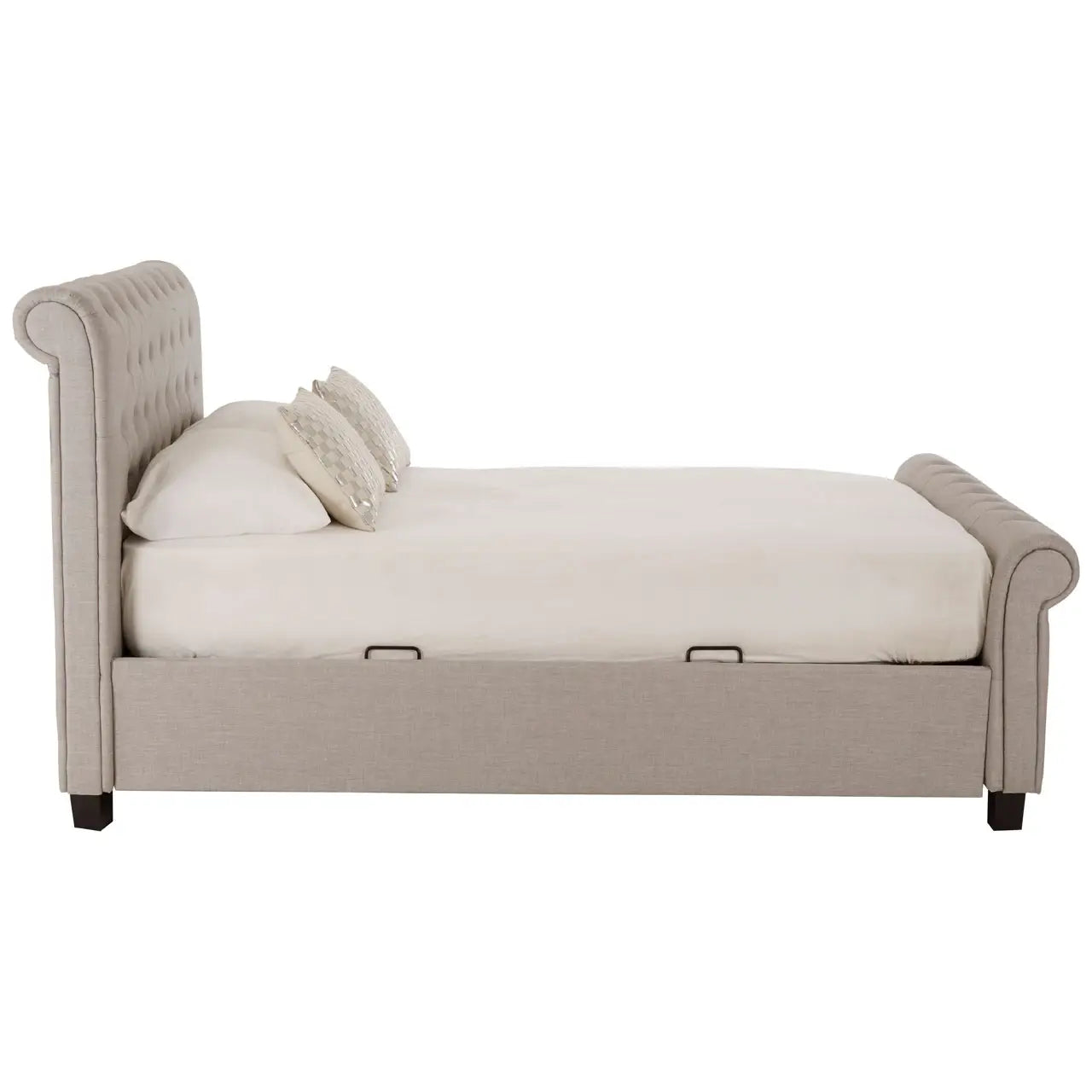 Orlando Light Grey Ottoman Double Bed