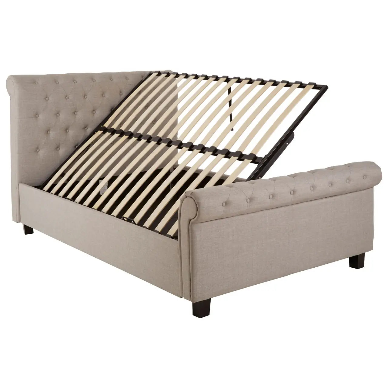 Orlando Light Grey Ottoman Double Bed