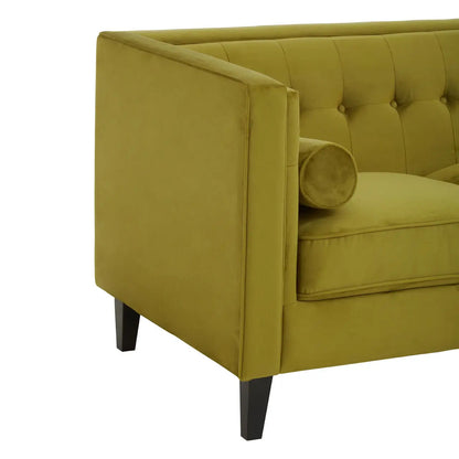 Helia Olive Velvet Sofa