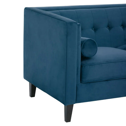 Helia Blue Velvet Sofa