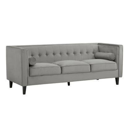 Helia Grey Velvet Sofa