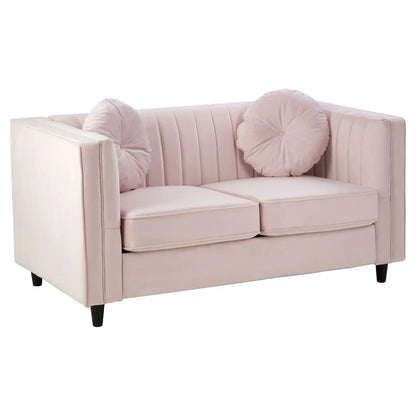 Farah 2 Seat Pink Velvet Sofa