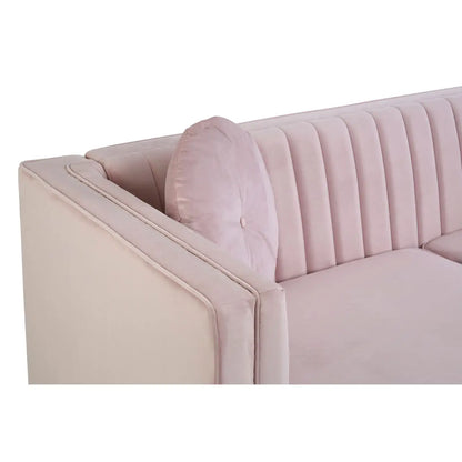 Farah 3 Seat Pink Velvet Sofa