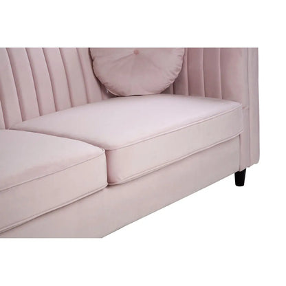 Farah 3 Seat Pink Velvet Sofa