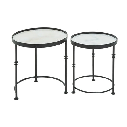 Arcana Set Of 2 Round Side Tables.