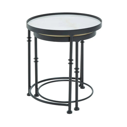 Arcana Set Of 2 Round Side Tables.