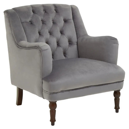 Lily Grey Velvet Armchair