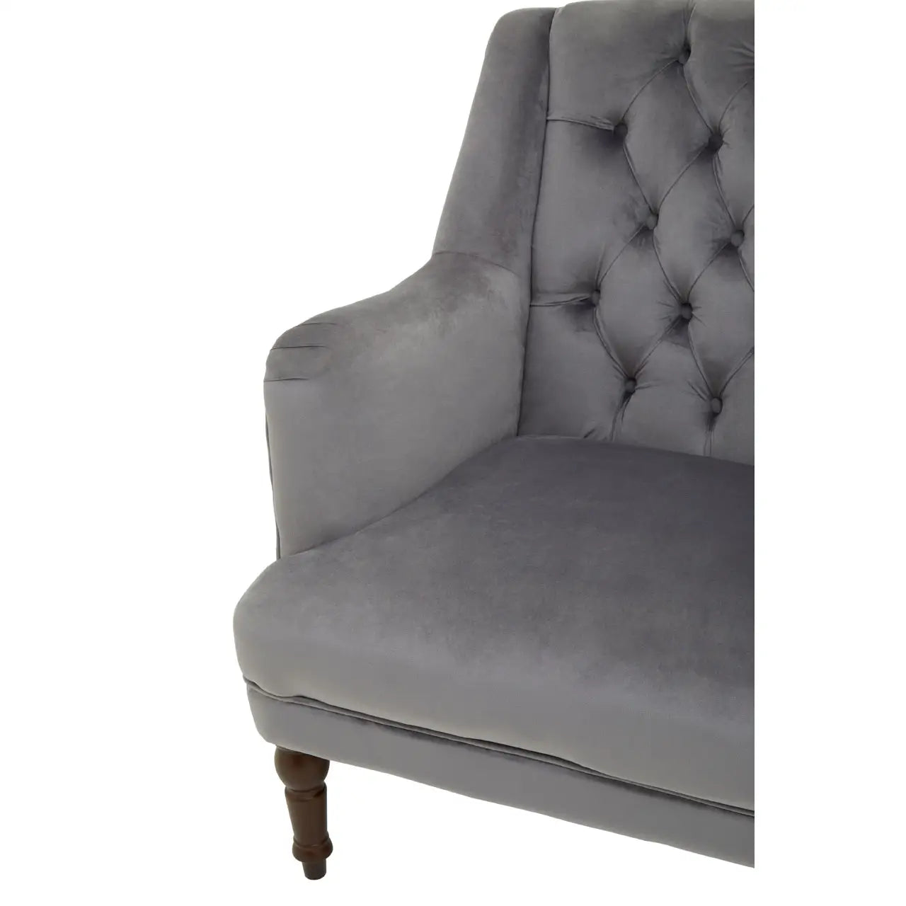 Lily Grey Velvet Armchair