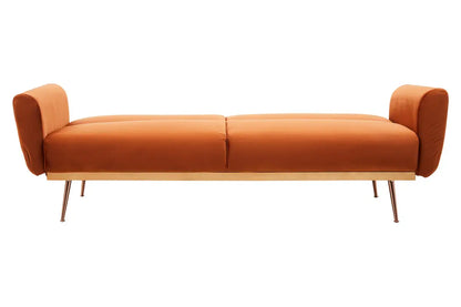 Hatton Burnt Orange Velvet Sofa Bed