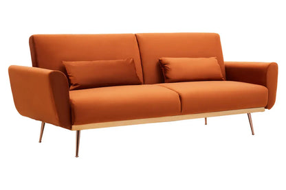 Hatton Burnt Orange Velvet Sofa Bed