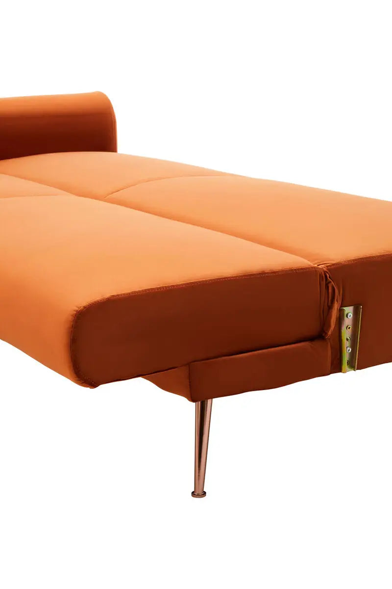 Hatton Burnt Orange Velvet Sofa Bed