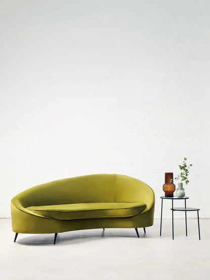 Hasina Three Seat Olive Velvet Sofa