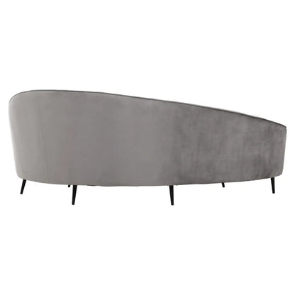 Hasina Three Seat Grey Velvet Sofa