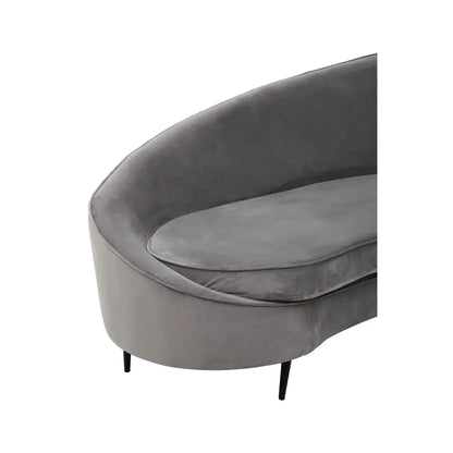 Hasina Three Seat Grey Velvet Sofa