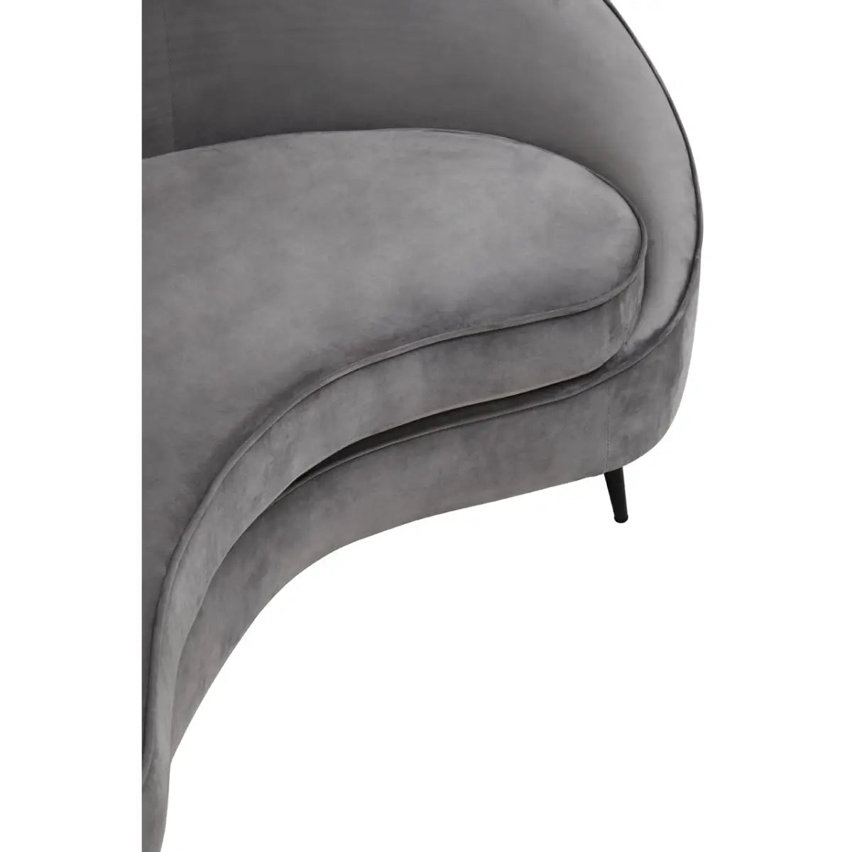 Hasina Three Seat Grey Velvet Sofa