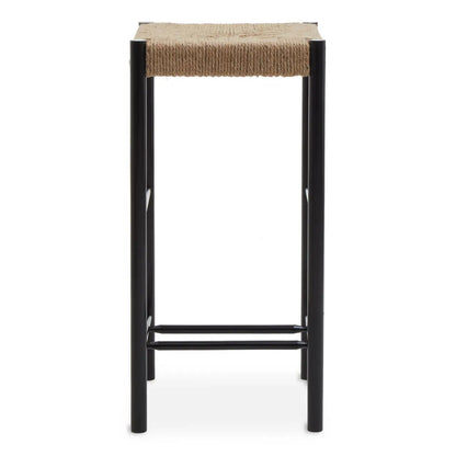 Bandar Rope Weave Bar Stool in Black