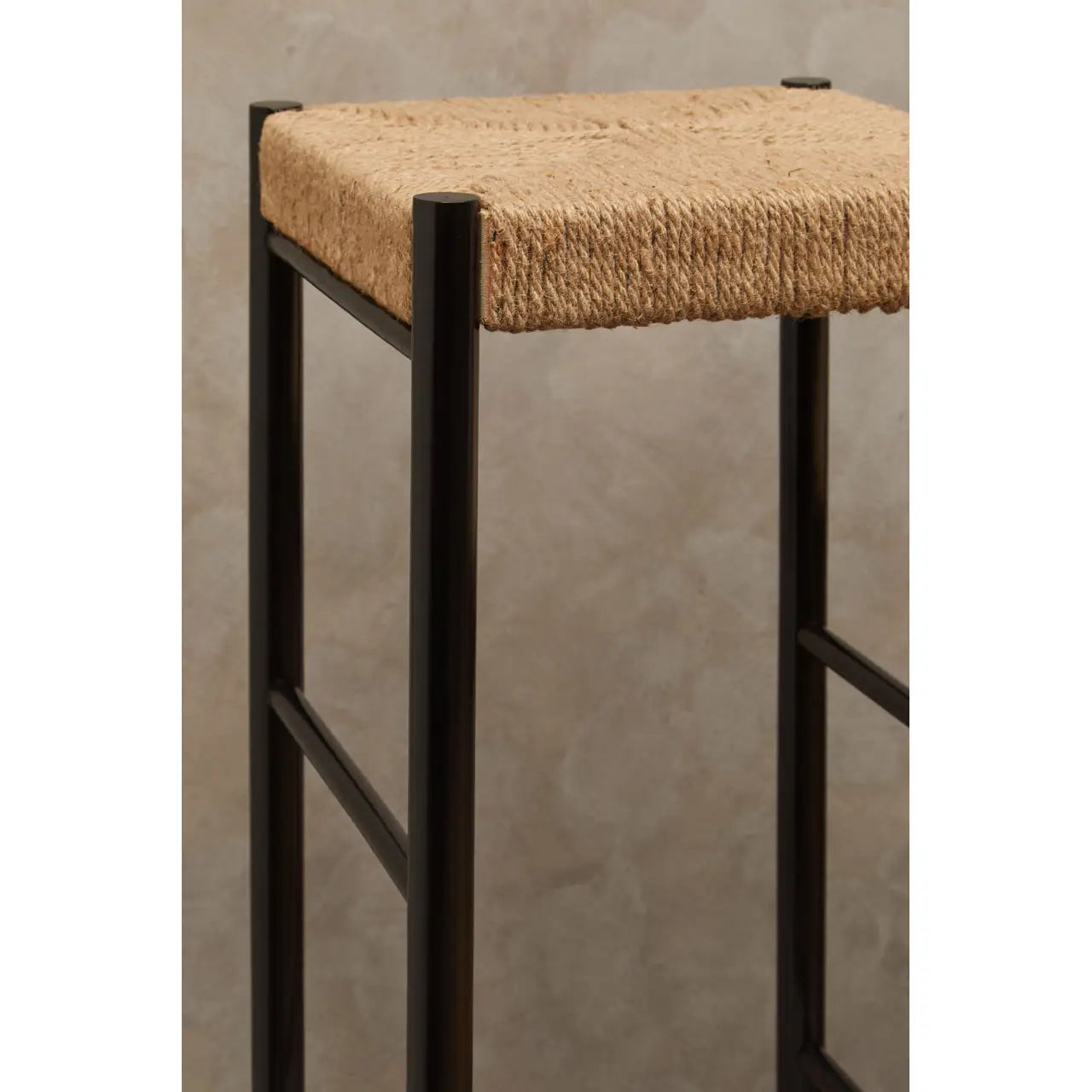 Bandar Rope Weave Bar Stool in Black