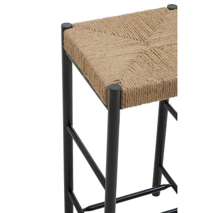 Bandar Rope Weave Bar Stool in Black