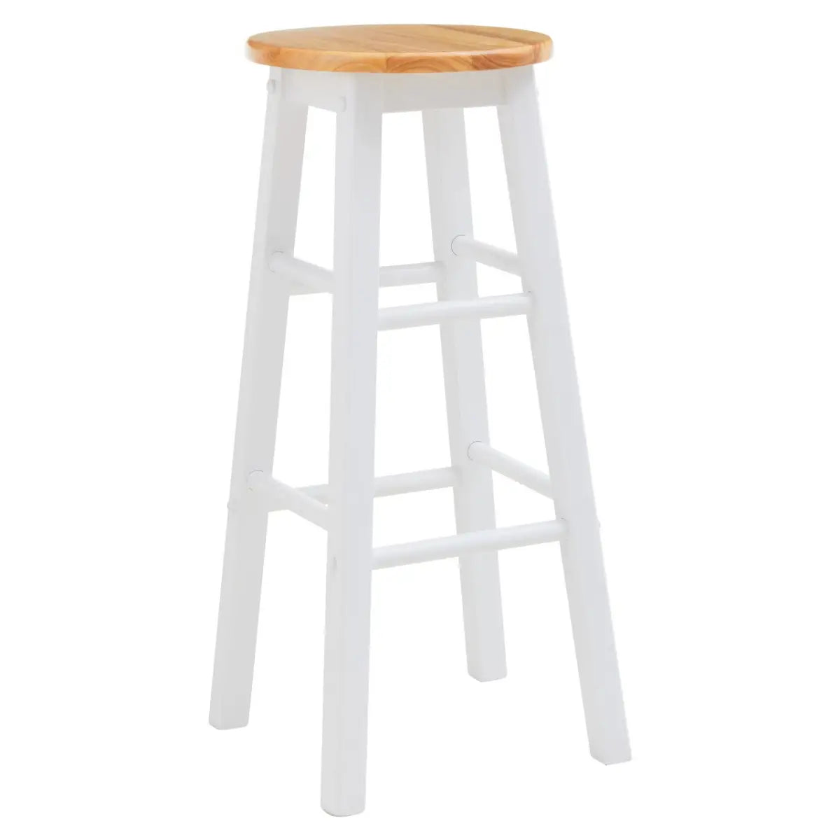 Chester White and Natural Wooden Kitchen/Bar Stool