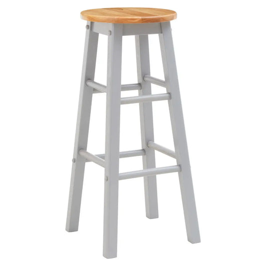 Chester Natural and Grey Wood Bar Stool