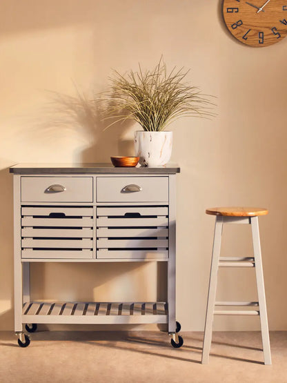 Chester Natural and Grey Wood Bar Stool