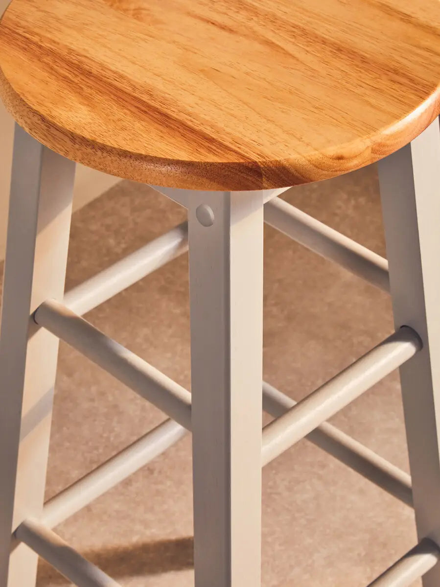 Chester Natural and Grey Wood Bar Stool