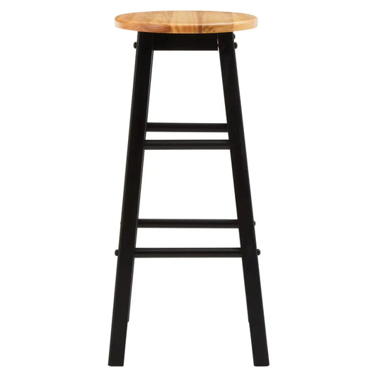 Chester Black and Natural Wooden Kitchen/Bar Stool