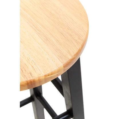 Chester Black and Natural Wooden Kitchen/Bar Stool