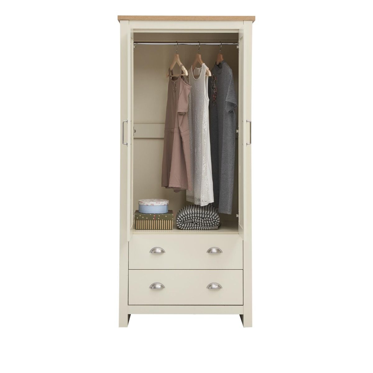 Lisbon 3 Piece Set 2 Door Wardrobe 3+4 Chest 1 Drw Bedside